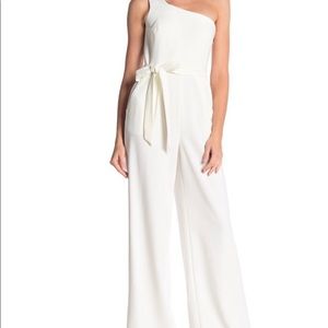Calvin Klein one shoulder white jumpsuit